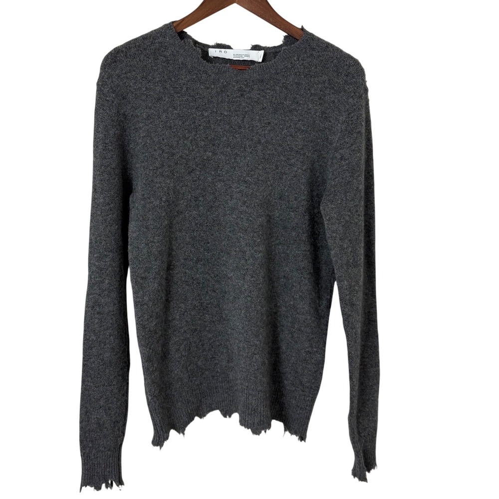 IRO Belma Sweater Women Small Grey Merino Wool Cashmere Minimal Capsule Classic
